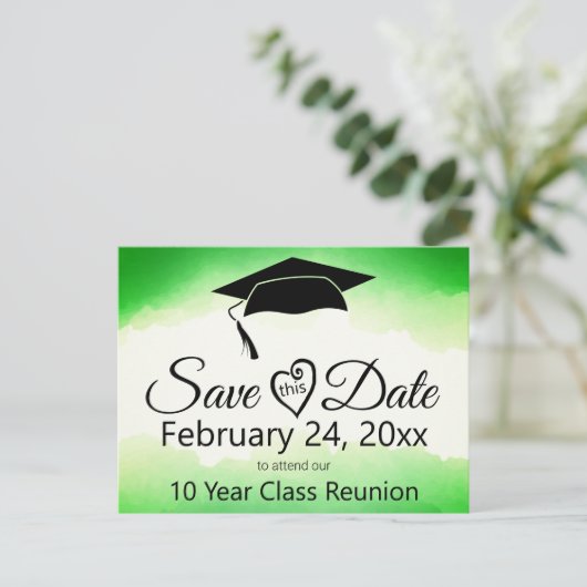 De groene de klassenReünie van de Waterverf sparen Briefkaart (Staand voorkant)