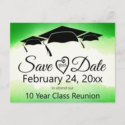 De groene de klassenReünie van de Waterverf sparen Briefkaart (Voorkant)