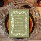 De groene Elegant Grens Thanksgiving nodigt uit Kaart