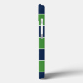 De groene en Blauwe Strepen van het Rugby Met Case-Mate iPhone Case (Achterkant / Links)