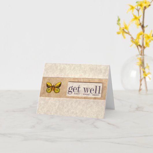 De groene en Gele Vlinder wordt goed spoedig Kaart (Gele Bloem)