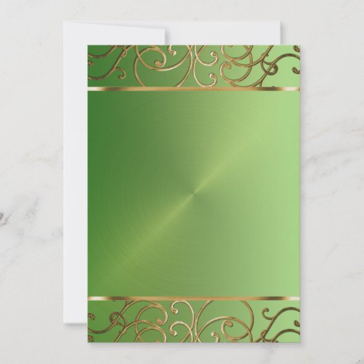 De groene en Gouden Uitnodiging van de Partij van (Voorkant)
