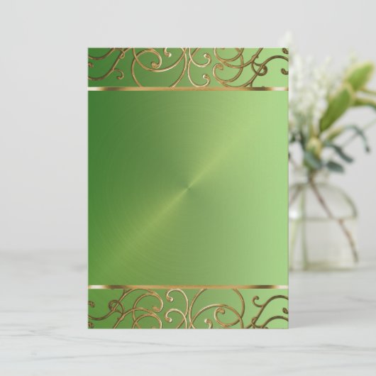 De groene en Gouden Uitnodiging van de Partij van (Staand voorkant)