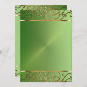 De groene en Gouden Uitnodiging van de Partij van (Voorkant / Achterkant)