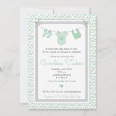 De groene en grijze Uitnodiging van het Baby showe (Voorkant)