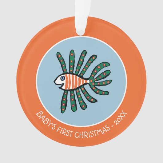 De groene en Oranje TweelingVissen van de Vin Ornament (voorkant)