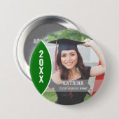 De Groene en Witte Button van de Foto van de Afstu (Voorkant /achterkant)