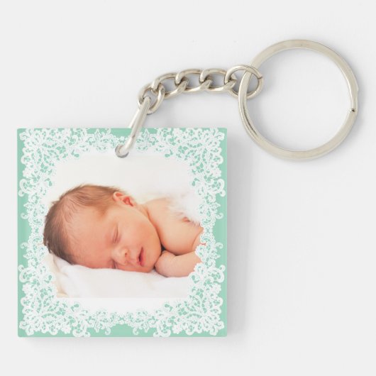 De groene en witte sleutelhanger van de kleurenfot (Achterkant)