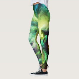 De groene engel op een paar aangepaste moderne leggings