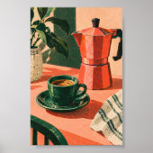 De groene espresso-kunstprint poster (Voorkant)