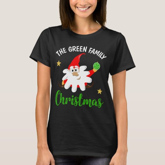 De Groene Familie Kerstmis T-Shirt (Voorkant)