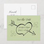 De Groene Fancy Calligrafie van de Sage Hartelijk  Briefkaart (Voorkant / Achterkant)