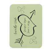 De Groene Fancy Calligrafie van de Sage Hartelijk  Magneet (Verticaal)