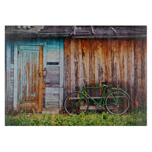 De Groene Fiets 1 Sierglas Snijplank (Voorkant)