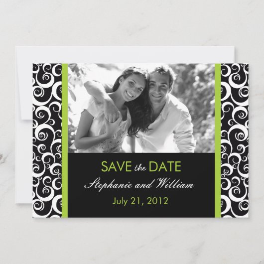 De groene Foto sparen de Datum Save The Date (Voorkant)