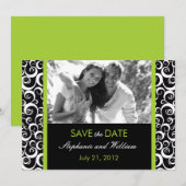 De groene Foto sparen de Datum Save The Date (Voorkant / Achterkant)