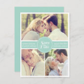 De Groene Foto van de Retro van Mint sparen het Br Aankondigingskaart (Voorkant / Achterkant)