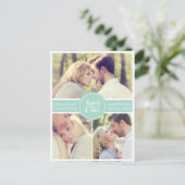 De Groene Foto van de Retro van Mint sparen het Br Aankondigingskaart (Staand voorkant)