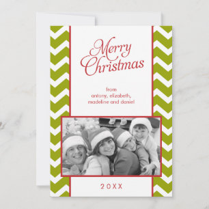 De groene Foto van Kerstmis van het Patroon van Feestdagenkaart