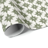 De groene geometrische puntige sterren modern cadeaupapier (Rol Hoek)