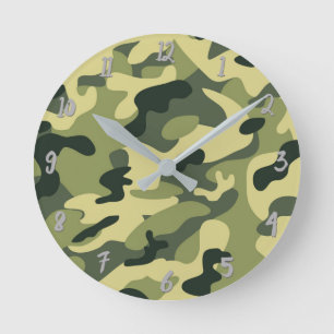 De groene Gepersonaliseerde Camouflage van Camo Ronde Klok