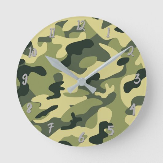 De groene Gepersonaliseerde Camouflage van Camo Ronde Klok (Voorkant)