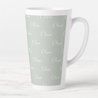 De Groene Gepersonaliseerde Naam van het witte Man Latte Mok