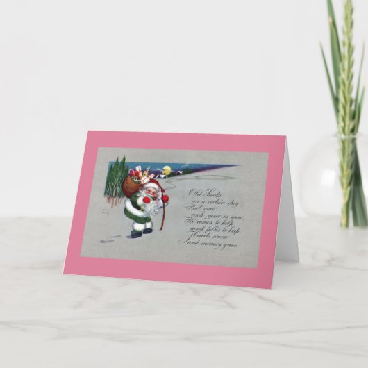 De groene Geschikte Stijgingen van de Kerstman op Feestdagen Kaart (Voorkant)