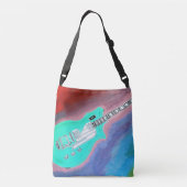 De groene gitaar crossbody tas (Achterkant)