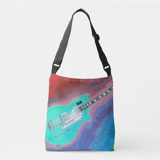 De groene gitaar crossbody tas (Voorkant)