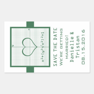 De Groene Grafiek van de Wiskunde van het Hart spa Rechthoekige Sticker