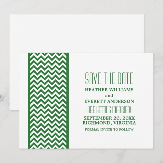 De groene Grens van de Chevron sparen de Datum uit Kaart (Voorkant / Achterkant)