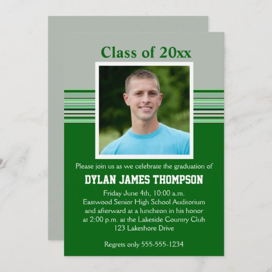 De groene, Grijs, en de Witte Uitnodiging van het  (Voorkant / Achterkant)