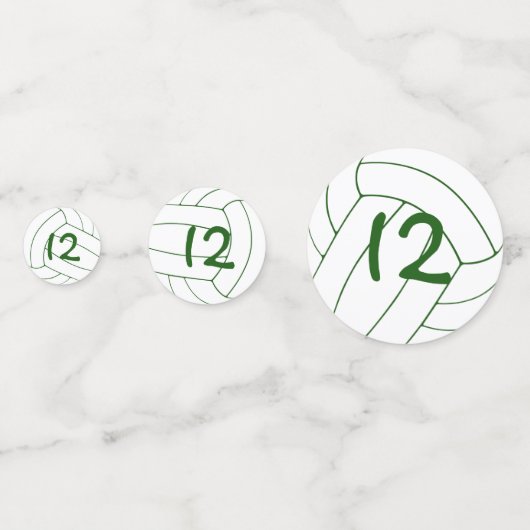 de groene grijze volleybalverjaardag , gepersonali confetti (Achterkanten)