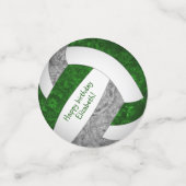 de groene grijze volleybalverjaardag , gepersonali confetti (Kleine voorkant)
