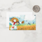 De groene hart vogelverschrikker & zwaluwen illust notitiekaartje (Voorkant / Achterkant in situ)