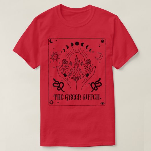 De groene heks, Aarde-heks-Keltische Boho-heks T-shirt (Design voorkant)