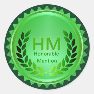 De Groene Honorable Mention Award van de leraar Ronde Sticker