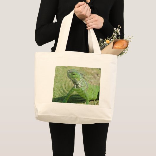 De Groene Iguana Grote Tote Bag (Voorkant (product))
