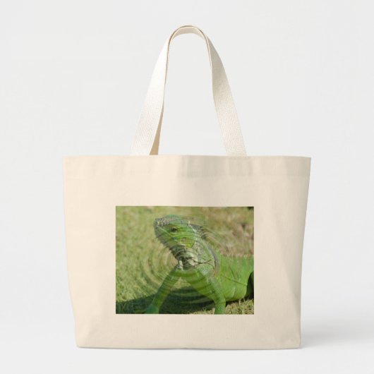 De Groene Iguana Grote Tote Bag (Voorkant)