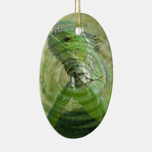 De Groene Iguana Keramisch Ornament (Rechts)