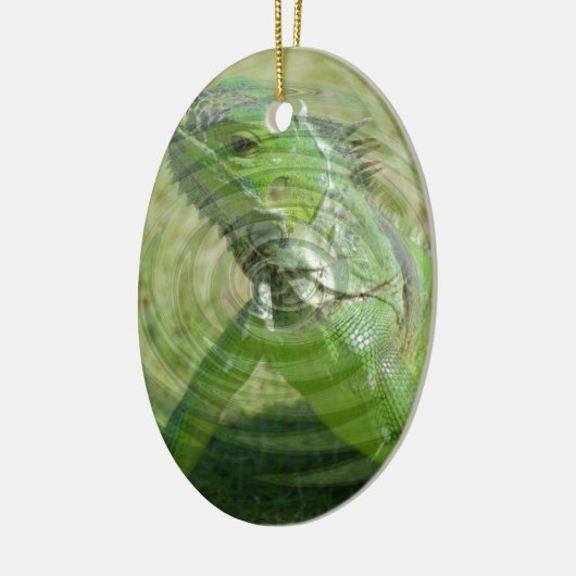 De Groene Iguana Keramisch Ornament (Links)