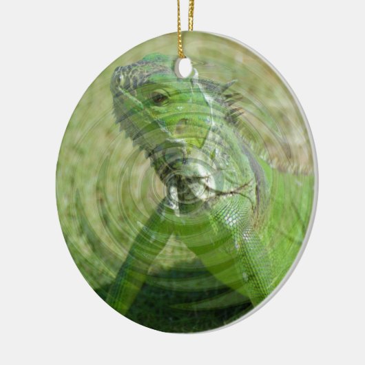 De Groene Iguana Keramisch Ornament (Links)