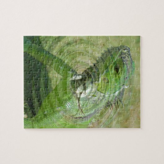 De Groene Iguana Legpuzzel (Horizontaal)