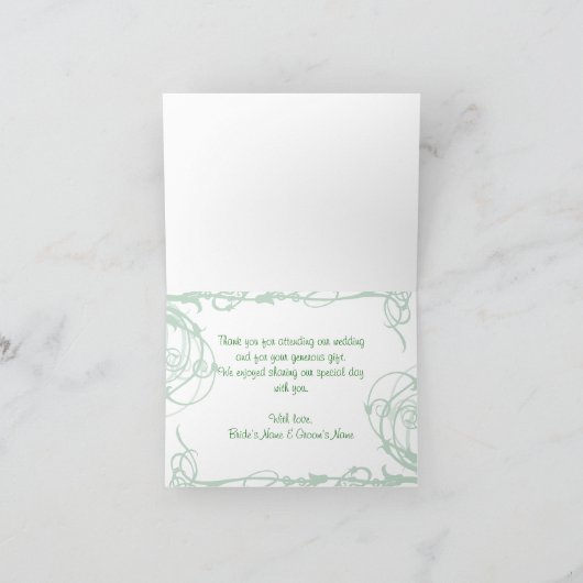 De groene Jugendstil dankt u Kaarten (Binnen)