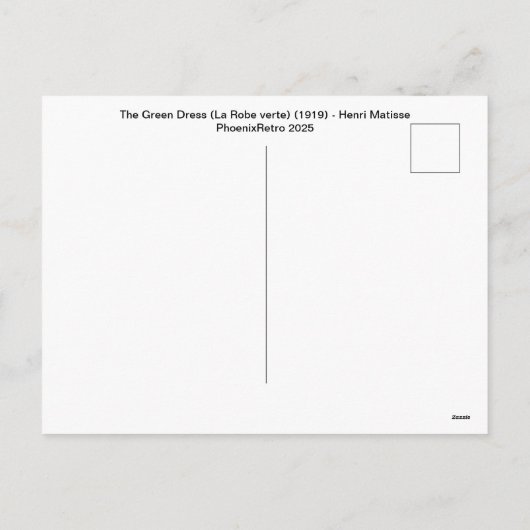 De groene jurk - Henri Matisse Feestdagenkaart (Achterkant)