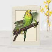 De groene Kaart van de Groeten van de Kunst Budgie (Gele Bloem)