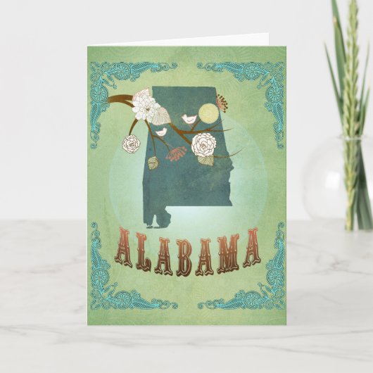 De Groene Kaart van de Staat van Alabama - (Voorkant)
