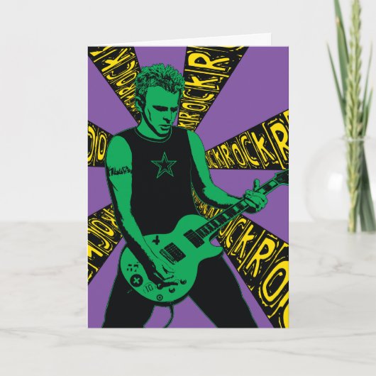 De groene Kaart van de Verjaardag Rockin (Voorkant)