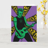 De groene Kaart van de Verjaardag Rockin (Gele Bloem)